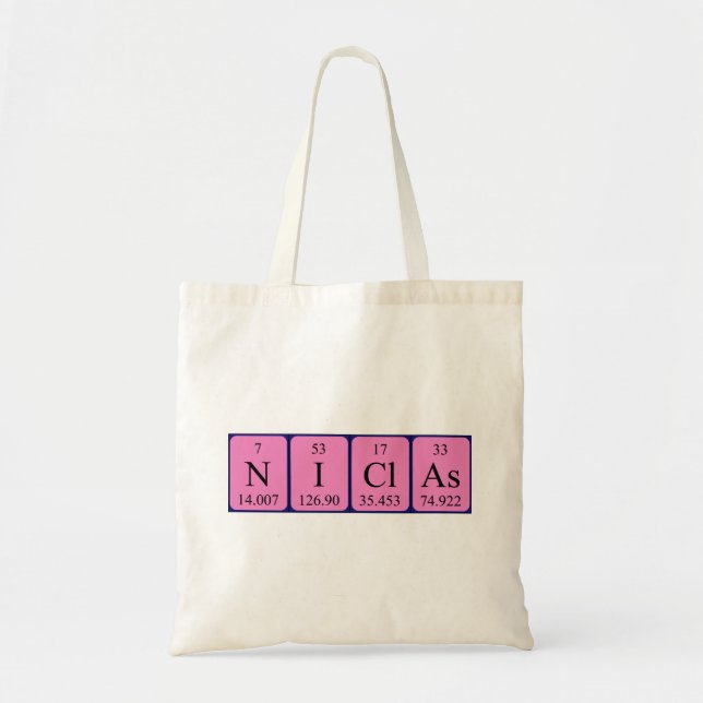 Niclas periodic table name tote bag (Front)