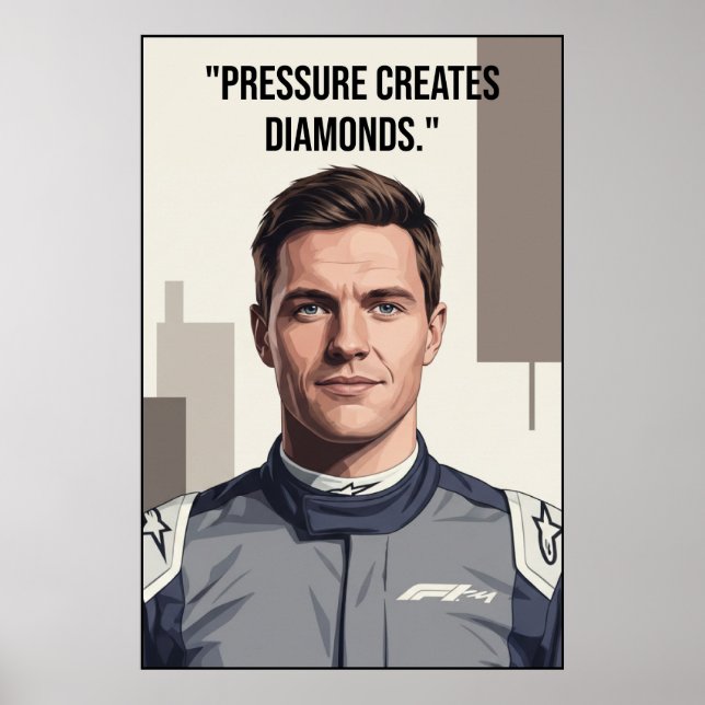 Nico Hülkenberg Racing Vector - Motivational Poster (Front)