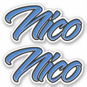Nico name blue sticker Sticker Sticker Stickerset
