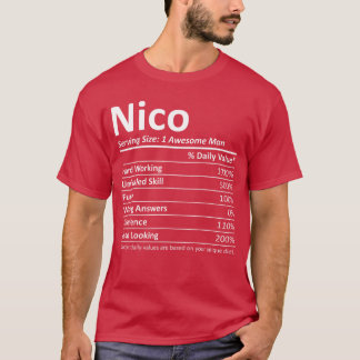 NICO Nutrition Funny Birthday Personalized Name Gi T-Shirt