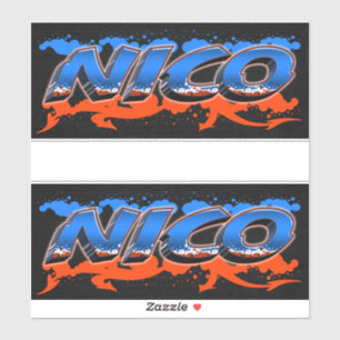 Nico Vorname Name Graffiti Aufkleber Sticker