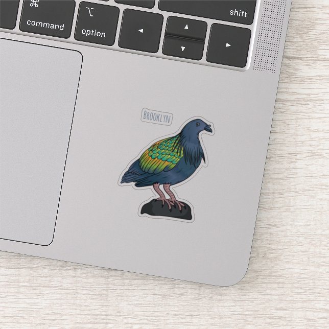Nicobar pigeon bird cartoon illustration (Detail)