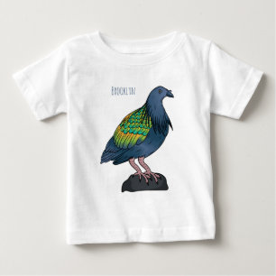 Nicobar pigeon bird cartoon illustration  baby T-Shirt