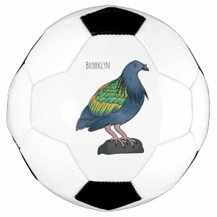 Nicobar pigeon bird cartoon illustration football