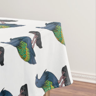 Nicobar pigeon bird cartoon illustration tablecloth
