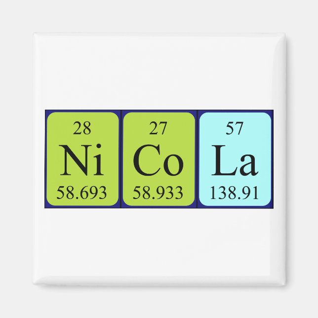Nicola periodic table name magnet (Front)