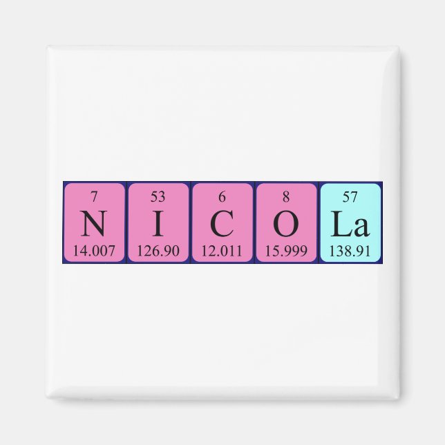 Nicola periodic table name magnet (Front)