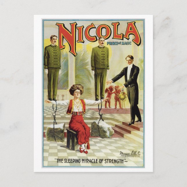 Nicola Prince of Magic ~ Vintage Magician Act Postcard (Front)