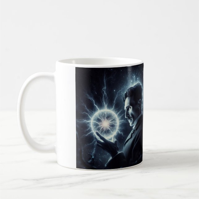 Nicola Tesla Caneca de Café Coffee Mug (Left)