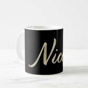 Nicola white Handwriting Tasse Kaffeetasse Coffee Mug