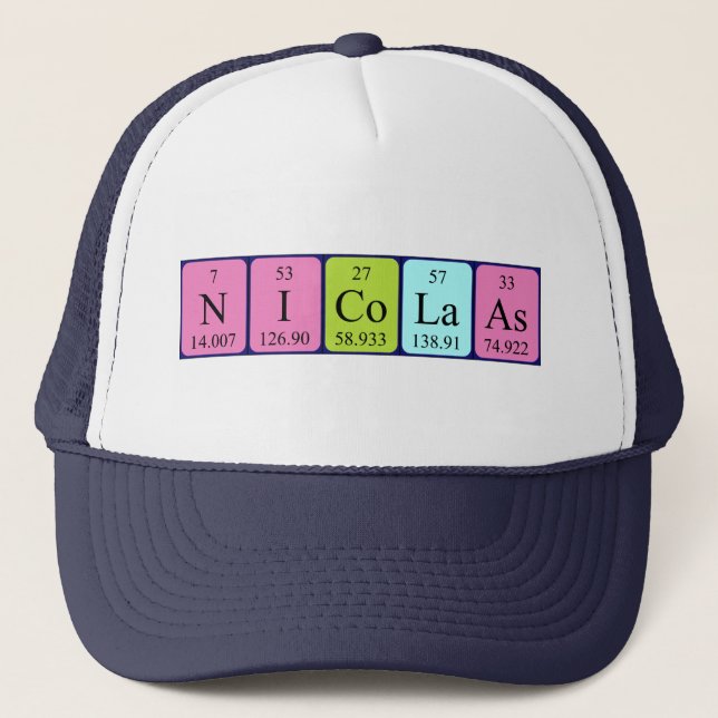 Nicolaas periodic table name hat (Front)