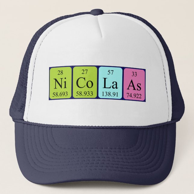 Nicolaas periodic table name hat (Front)
