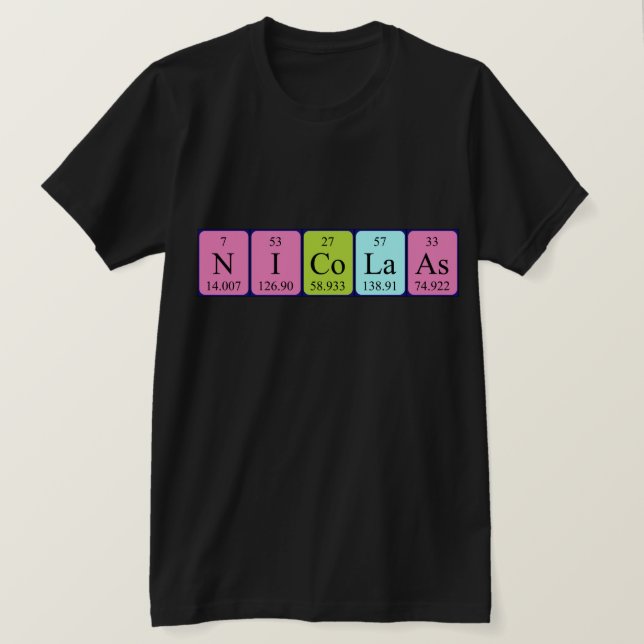 Nicolaas periodic table name shirt (Design Front)