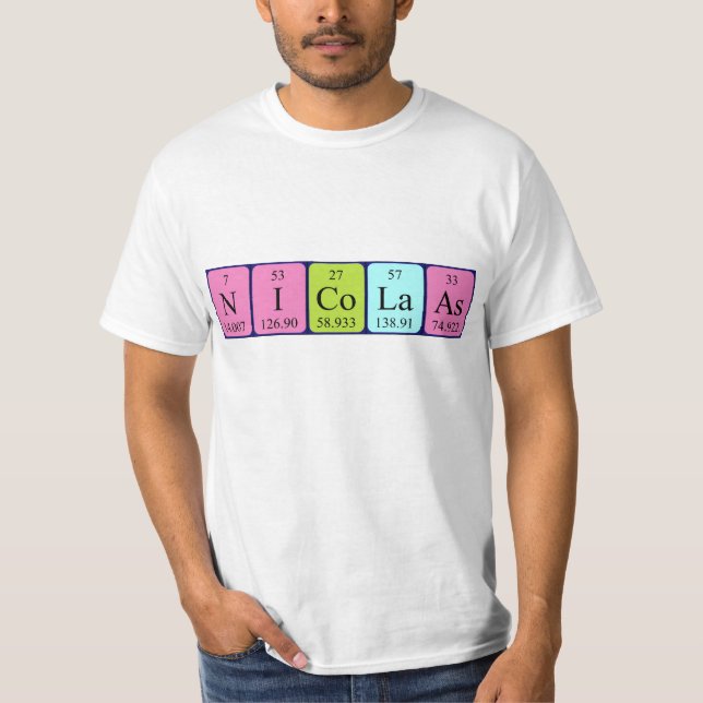 Nicolaas periodic table name shirt (Front)