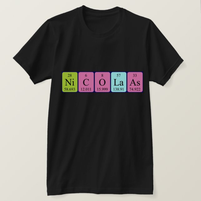 Nicolaas periodic table name shirt (Design Front)