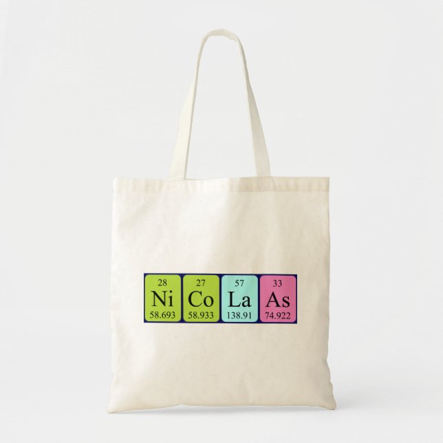 Nicolaas periodic table name tote bag (Front)