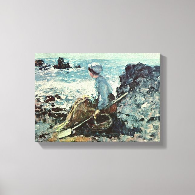 Nicolae Grigorescu - fisherwoman from Granville Canvas Print (Front)