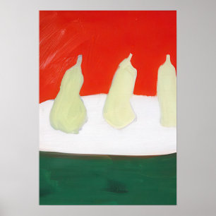 nicolas de staël - Nature morte, poires, fond vert Poster