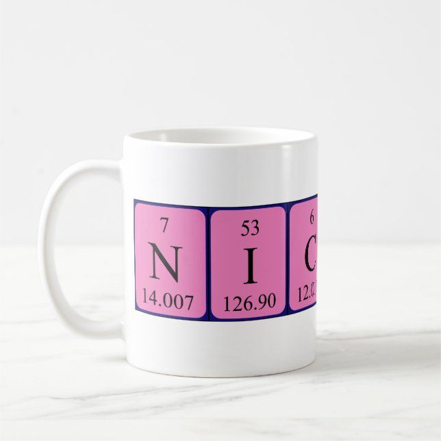 Nicolas periodic table name mug (Left)