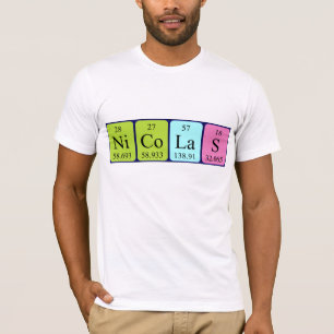 Nicolas periodic table name shirt