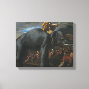 Nicolas Poussin - Hannibal crossing the Alps Canvas Print