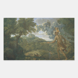 Nicolas Poussin - Landscape with Orion Rectangular Sticker