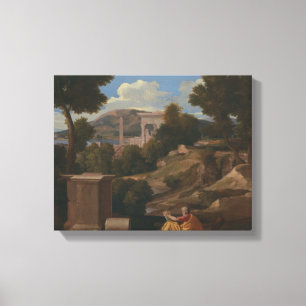 Nicolas Poussin - Landscape with Saint John Canvas Print