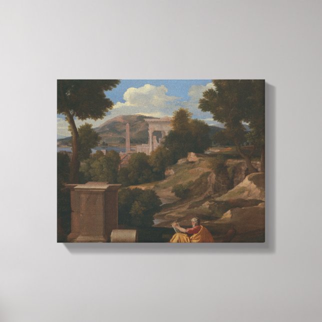 Nicolas Poussin - Landscape with Saint John Canvas Print (Front)