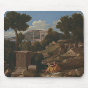 Nicolas Poussin - Landscape with Saint John Mouse Mat