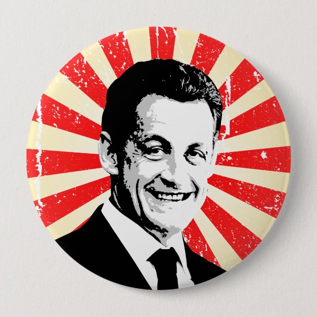 Nicolas Sarkozy 10 Cm Round Badge (Front)