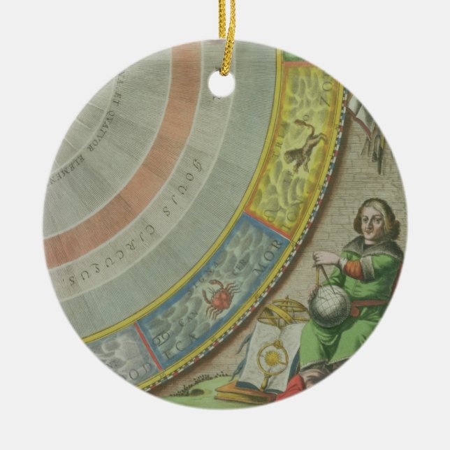 Nicolaus Copernicus (1473-1543), detail from a Map Ceramic Tree Decoration (Front)