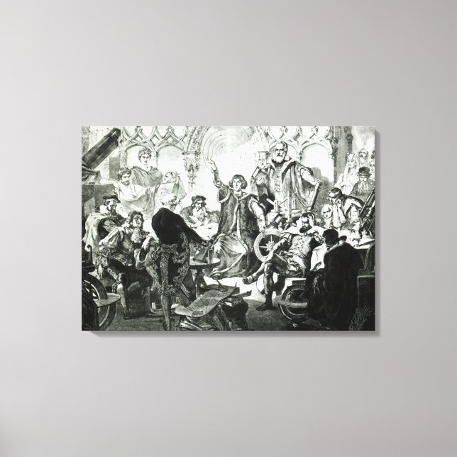 Nicolaus Copernicus  Explaining his Theory Canvas Print (Front)