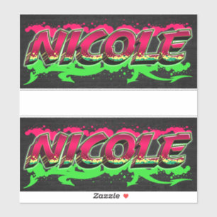 Nicole First Name Graffiti Sticker