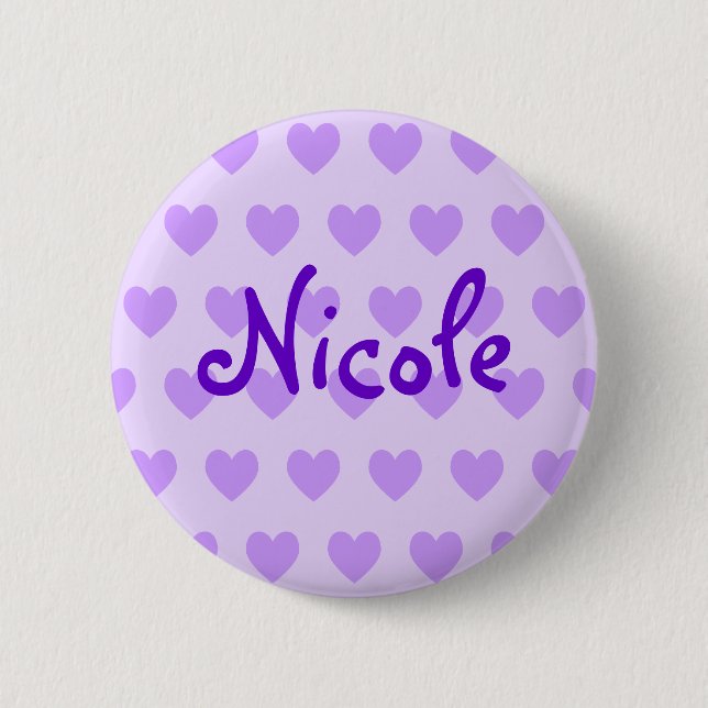 Nicole in Purple 6 Cm Round Badge (Front)