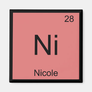 Nicole Name Chemistry Element Periodic Table Magnet