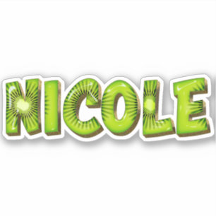 Nicole Name Kiwi Design Sticker
