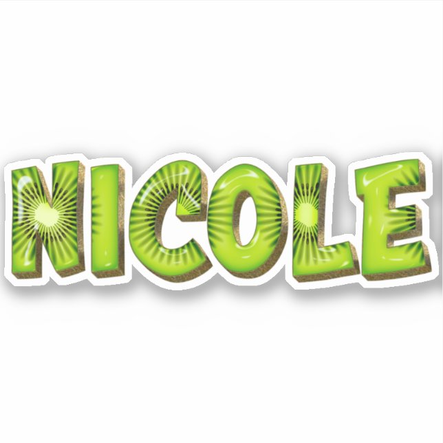 Nicole Name Kiwi Design Sticker (Front)