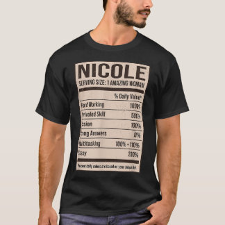 Nicole Nutrition Facts Name Nickname Alias Title F T-Shirt