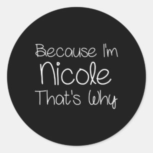 Nicole Personalised Name Classic Round Sticker