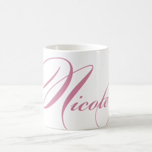Nicole Personalised Name Coffee Mug - Pink