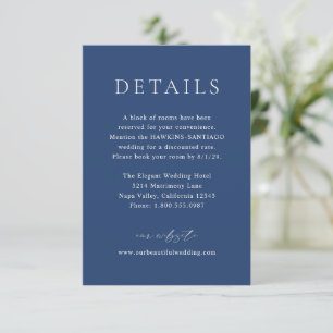 Nicole Royal Blue Elegant Wedding Enclosure Card