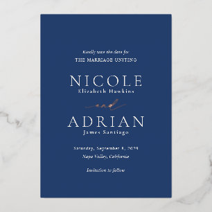 Nicole Royal Blue Elegant Wedding Save the Date