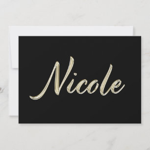 Nicole white gold Handwriting Karte Card
