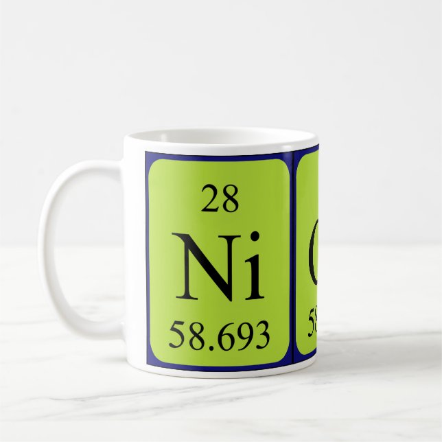 Nicoli periodic table name mug (Left)