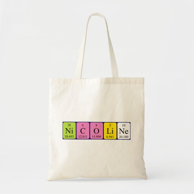 Nicoline periodic table name tote bag (Front)