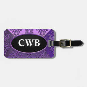 Nicollettere Passion Elegant Damask Monogram Luggage Tag
