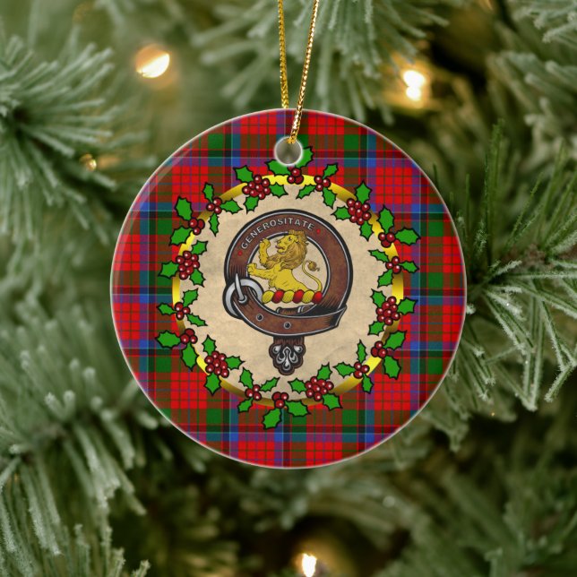 Nicolson Badge & Tartan Personalised Christmas Ceramic Tree Decoration (Tree)