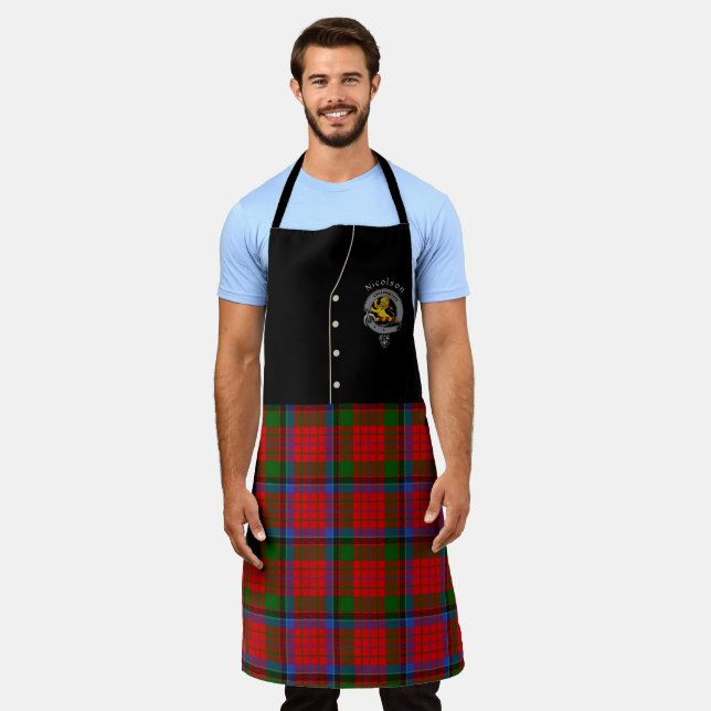 Nicolson Clan Badge & Tartan Kilt Apron (Worn)