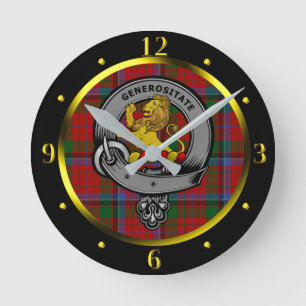 Nicolson Clan Badge & Tartan Round Clock