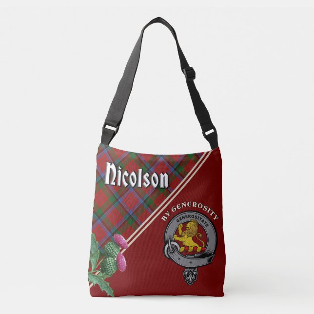 Nicolson Clan Badge & Tartan Tote (Front)